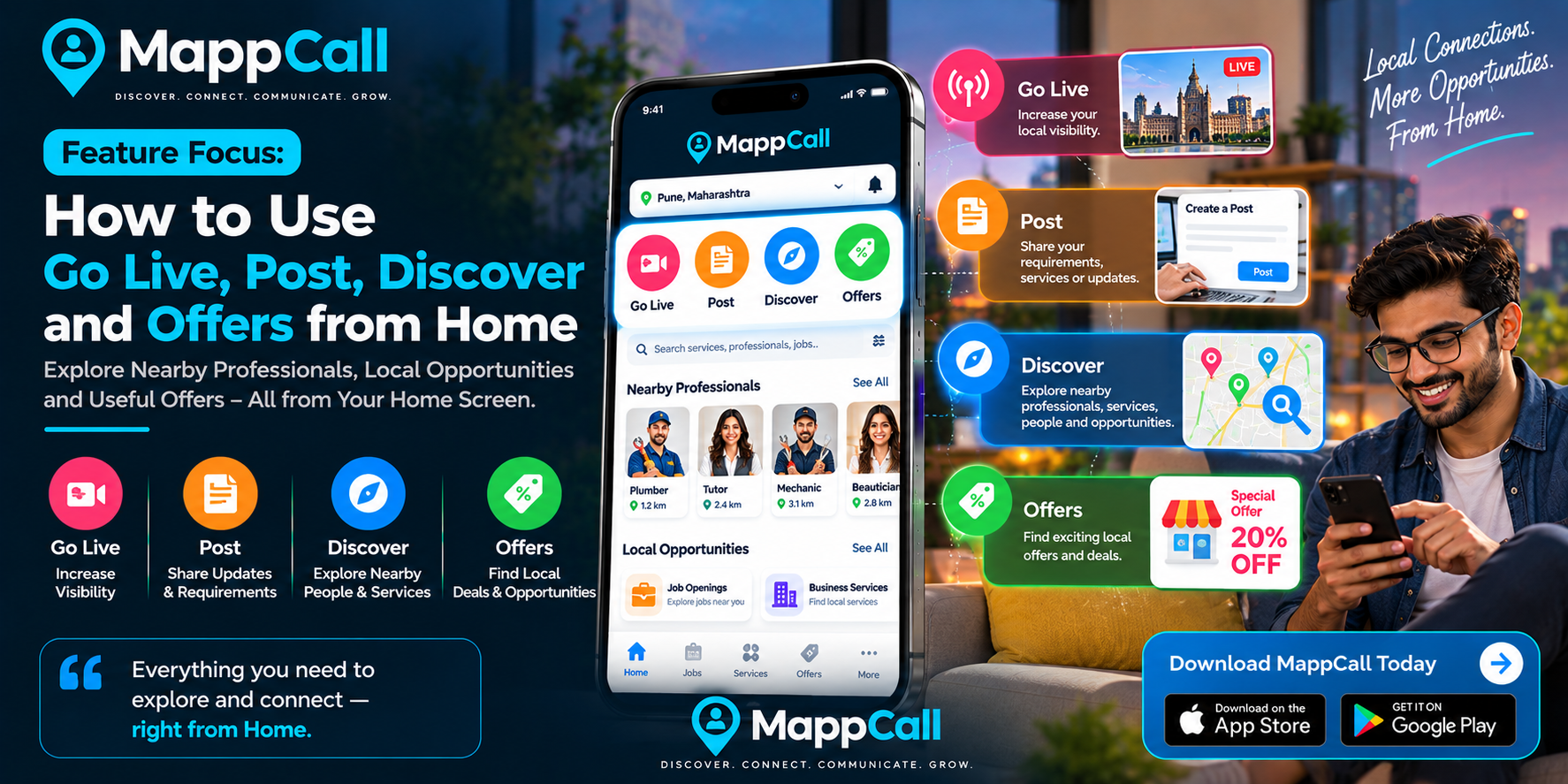Feature Focus: How to Use Go Live, Post, Discover and Offers from Home
