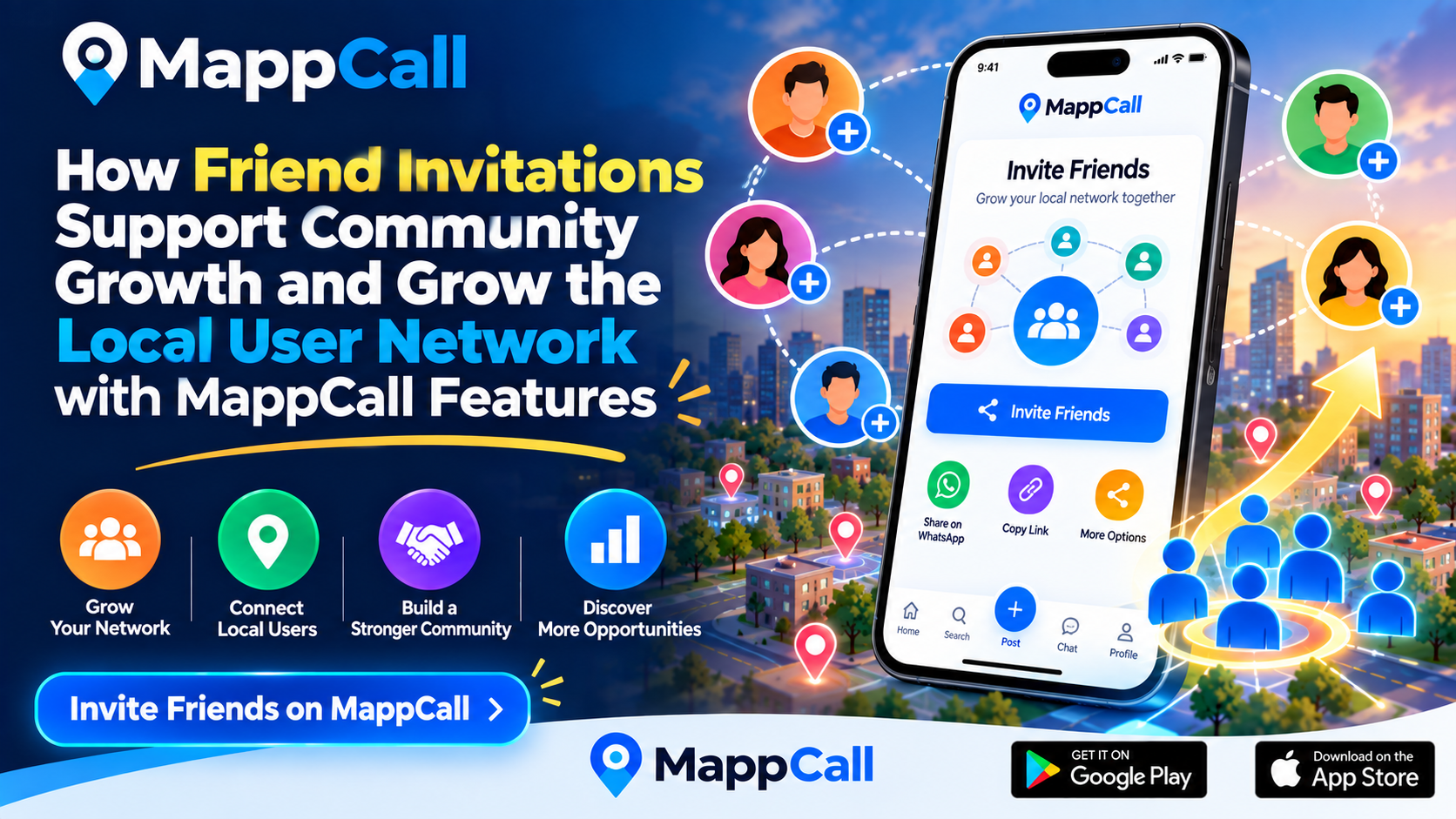 How Friend Invitations Support Community Growth and Grow the Local User Network with MappCall Features