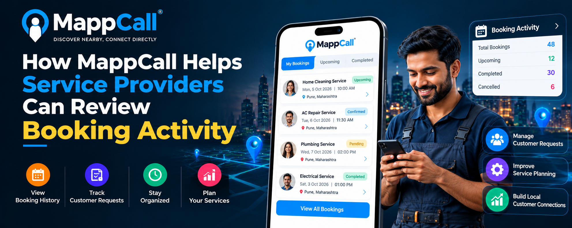 How MappCall Helps Service Providers Review Booking Activity